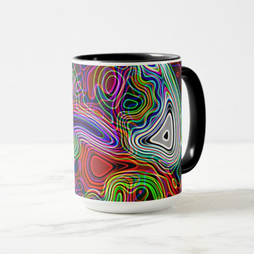 Bright Neon Rainbow Pattern Mug