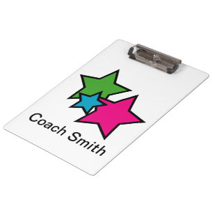 Bright Neon Star Trio Colorful Clipboard