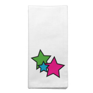 Bright Neon Star Trio Modern Cloth Napkin