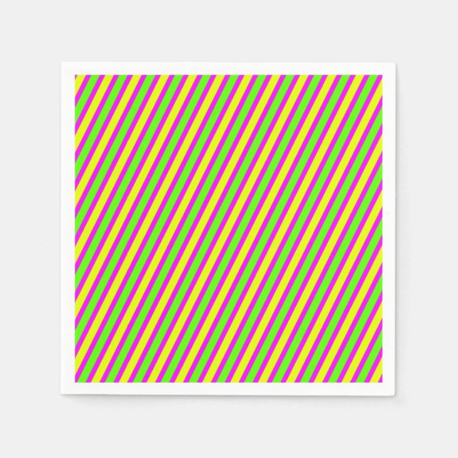 Bright Neon Stripes Napkins (Front)