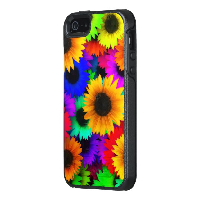 Bright Neon Sunflower Field Otterbox iPhone Case (Back/Left)