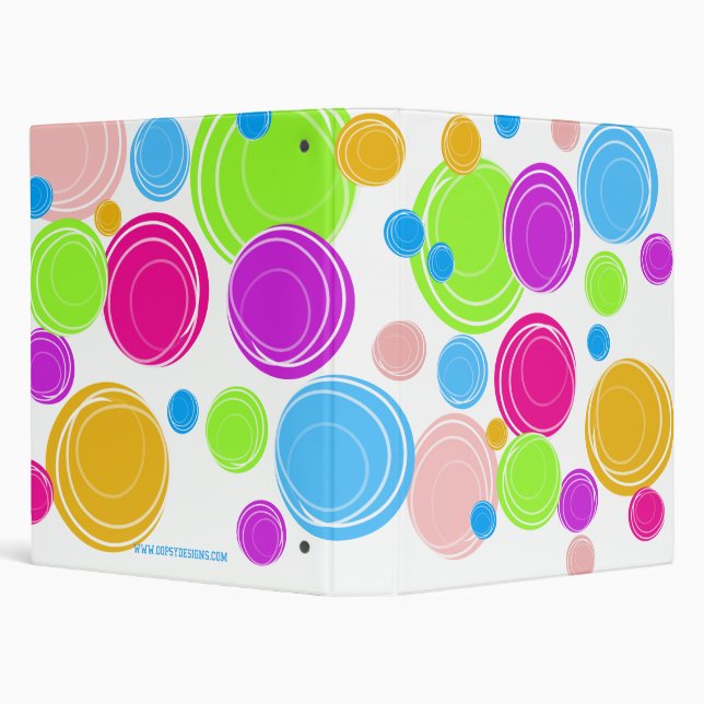 Bright Neon Swirl Circle Patterned Binders (Background)