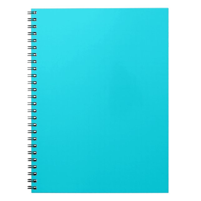 Bright Neon Teal Blue Notebook (Front)