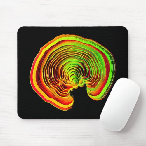 Bright Neon Topography Sound Wave Tech Mouse Pad