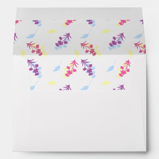 Bright Neon Watercolor Floral envelope liner (Back (Bottom))