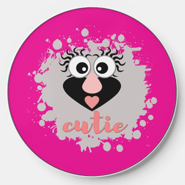 Bright neon with the image of a gnome wireless charger  (Front)