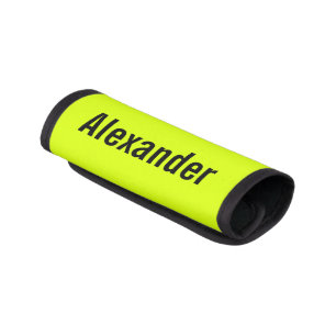 Bright Neon Yellow Bag ID Personalized Name Luggage Handle Wrap