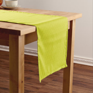 Bright neon yellow green textured  short table runner