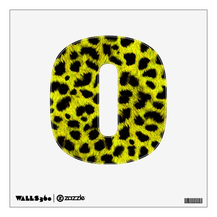 BRIGHT NEON YELLOW LEMON BLACK ANIMAL PRINT PATTER ROOM STICKER