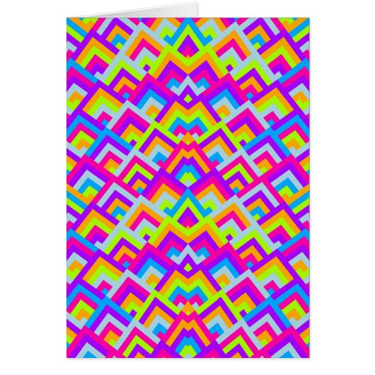 Bright Neons Zigzag Symmetric Peeks Pattern Cards (Front)