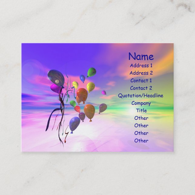 Bright New Day - Sky and Balloons Business Card (Front)