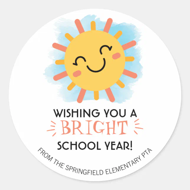 Bright New School Year Classic Round Sticker | Zazzle