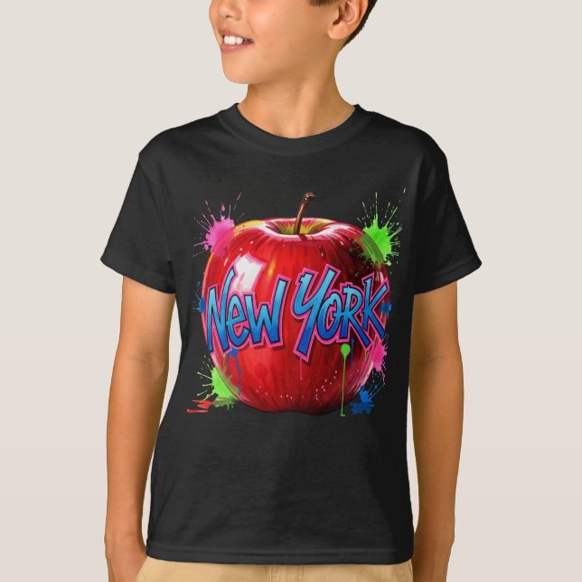  Bright New York, Big Apple, by Natasha Us   T-Shirt (Front)