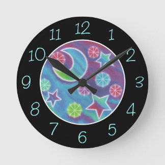 Bright Night 'Numbers' clock round black