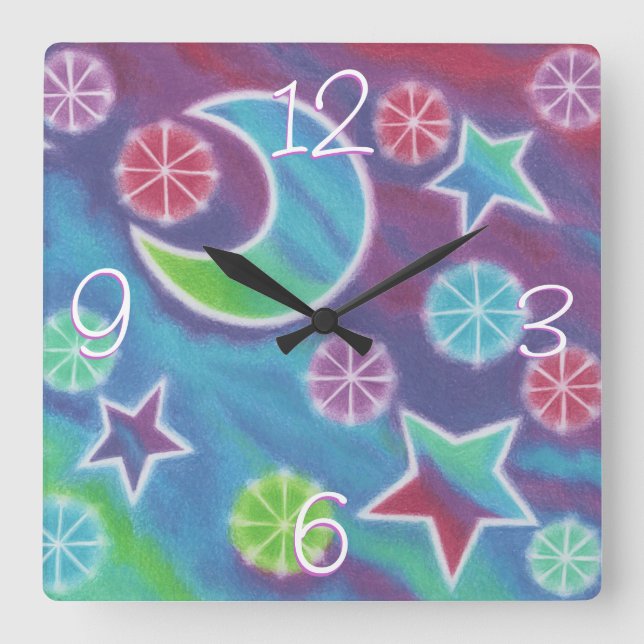 Bright Night 'Numbers' clock square (Front)
