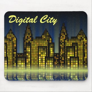 Bright Nighttime Lights in the Digital City mousepad