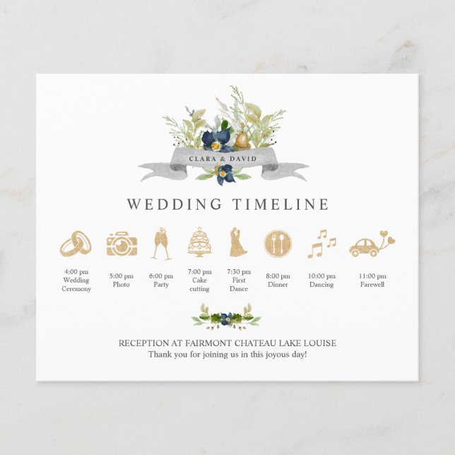 Bright Oak | Gold Wedding Timeline and program V1 (Front)