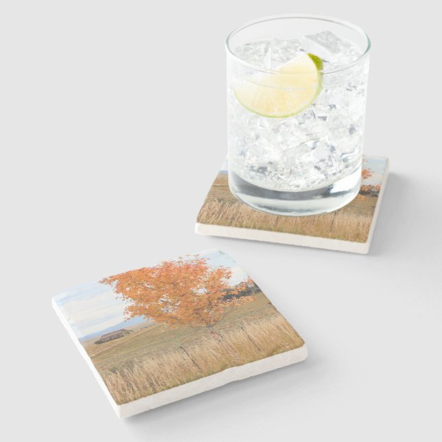 Bright October  Stone Coaster (Side)