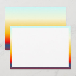 Bright Ombre Color Design Flat Note Card