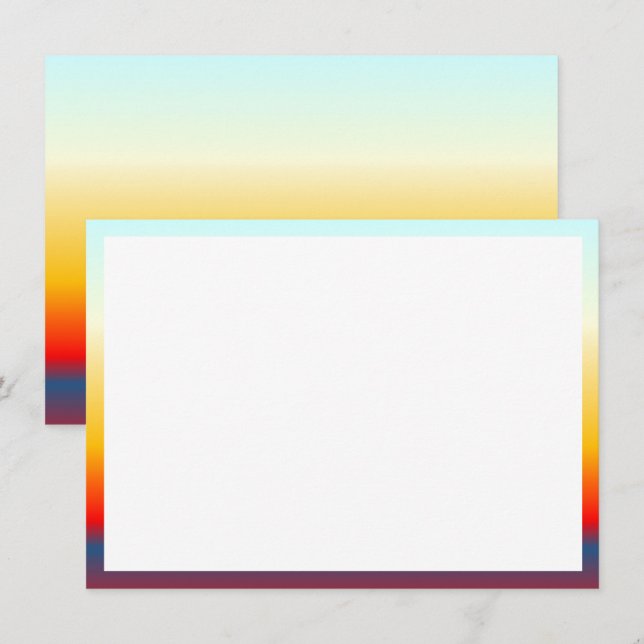 Bright Ombre Color Design Flat Note Card (Front/Back)