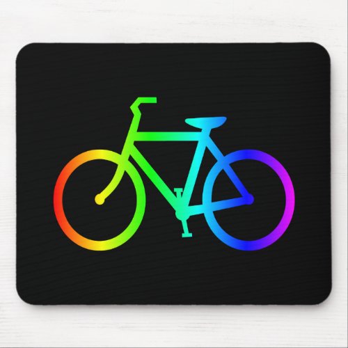 Bright Ombre Rainbow Bicycle Mouse Pad