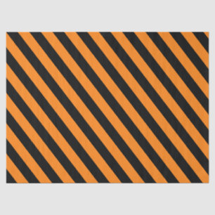 Bright Orange and Black Halloween Striped Pattern Tissue Paper