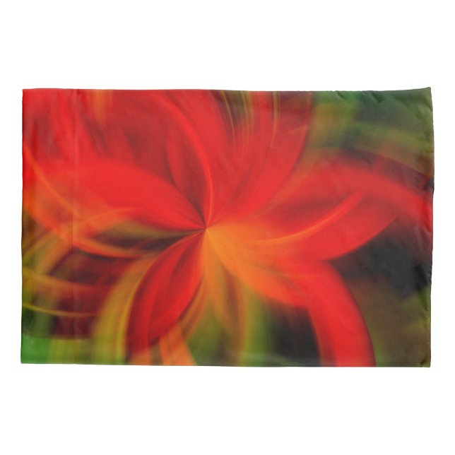 Bright Orange And Green Abstract Pillow Case (Back)