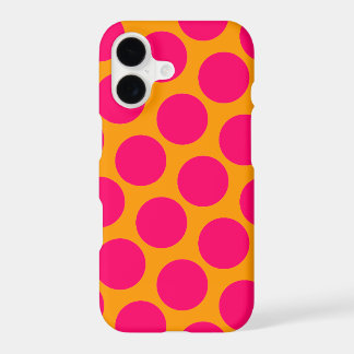 Bright Orange and Hot Pink Polka Dots iPhone 17 Case