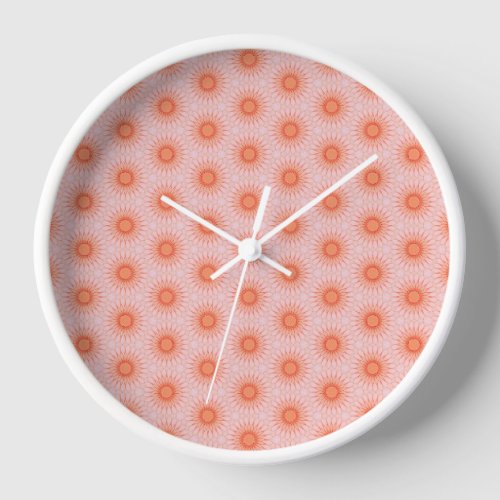 Bright Orange and Peach Pink  Clock