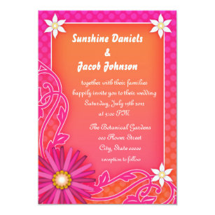 Fuschia And Orange Wedding Invitations 5