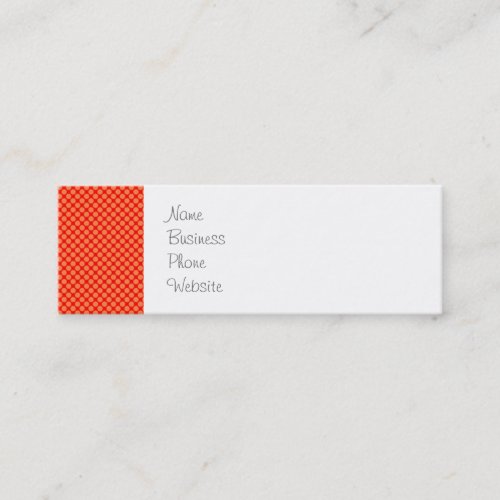 Bright Orange and Red Mini Polka Dots Pattern Mini Business Card