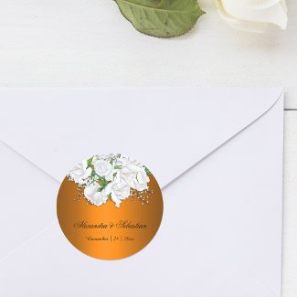 Bright Orange and White Bridal Bouquet Wedding 