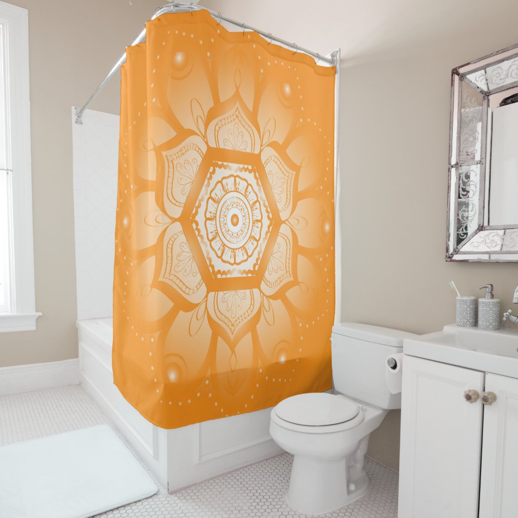 bright orange bathroom accessories