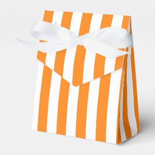 Bright Orange and White Striped Halloween Favor Boxes
