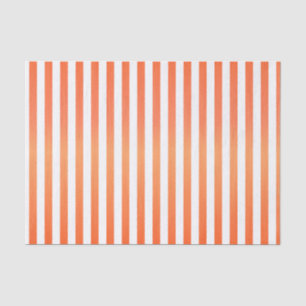 Bright Orange and White Stripes Tissue Paper