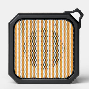 Bright Orange and White Vertical Stripes Aesthetic Bluetooth Speaker