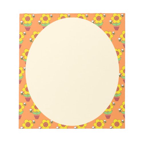 Bright Orange And Yellow SunFlower  Notepad