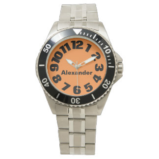 Bright Orange/Black Personalized Watch