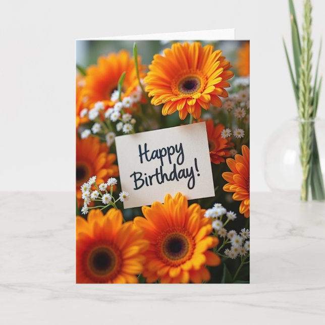 Bright Orange Blossom Card (Front)