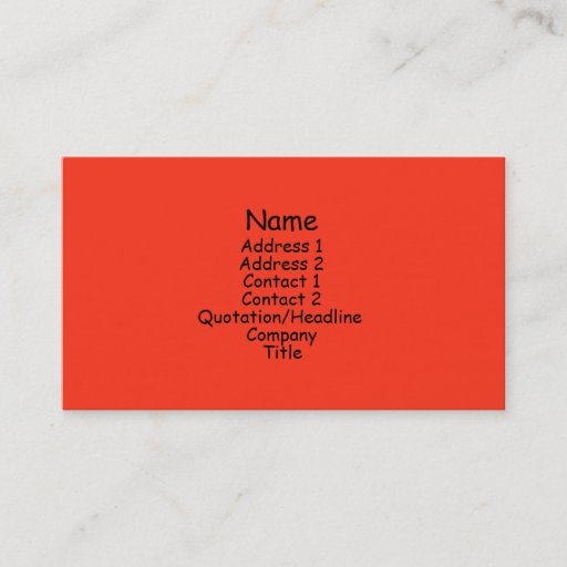 Customizable bright orange business cards