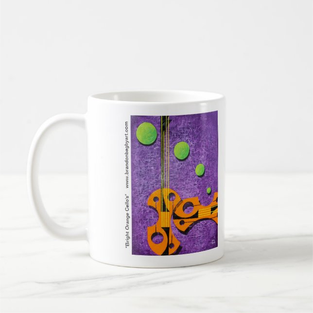 Bright Orange Cello's Coffee Mug (Left)