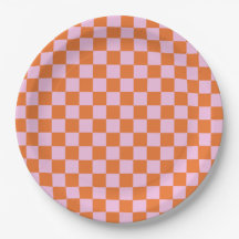 Bright Orange Checkered