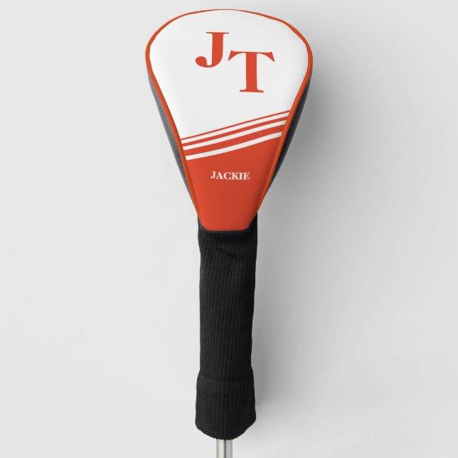Bright Orange Custom Golf Head Cover (Front)