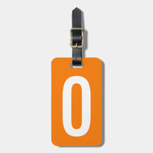 Bright orange custom monogram travel luggage tag