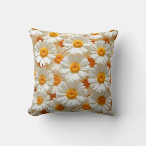 bright orange daisy cushion