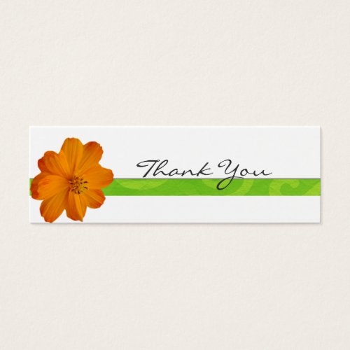 Bright Orange Floral Thank You Note Business Card