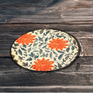   Bright orange flowers  Chinese pattern 