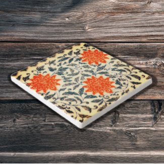  Bright orange flowers Chinese pattern 