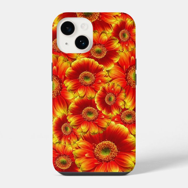 Bright Orange Flowers Iphone Case (Back)