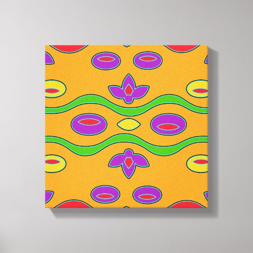 Bright Orange Funky Modern Abstract Art Canvas Print